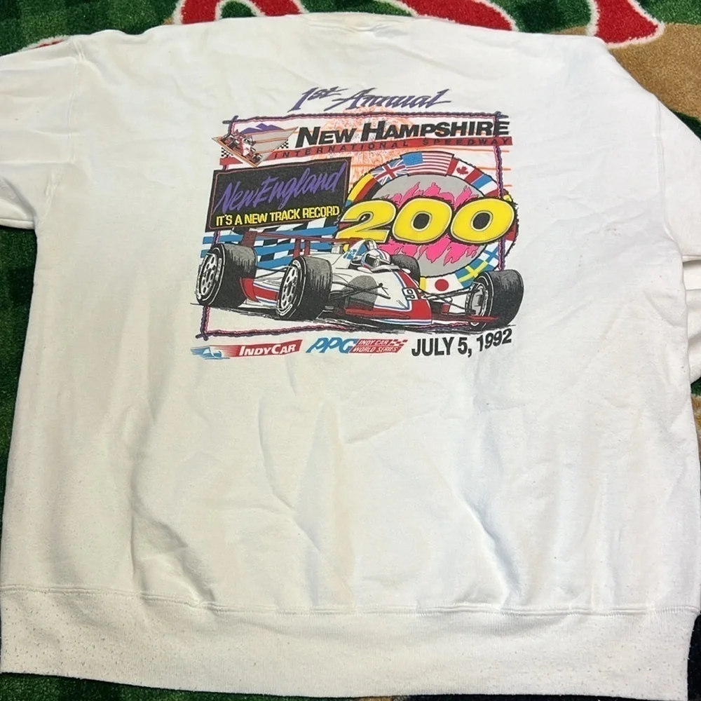 Rare 1992 New Hampshire Speedway 200 1st Annual IndyCar Race Crewneck Sz XXL